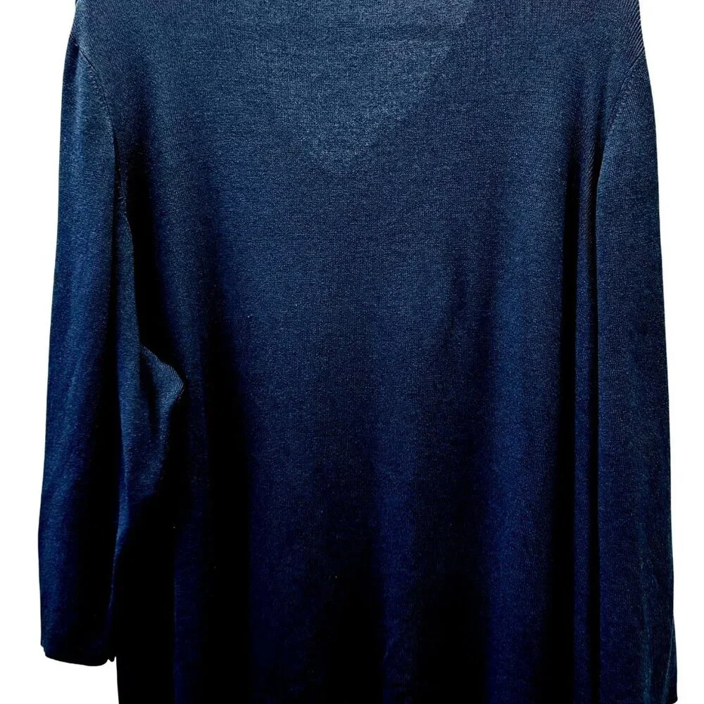 Cato Woman Blue Long Sleeve Top Tie Neck Detail Size 26/28W Professional Office - Picture 4 of 7